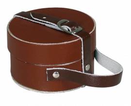 Puppenzubeh�r, Puppen Hutkoffer aus echtem Leder, braun - Bild vergr��ern 