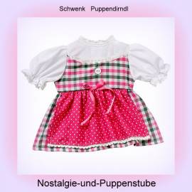 Schwenk Puppen Kleidung Dirndl kariert fr 36 - 40 cm Puppen, 76038 - Bild vergrern 