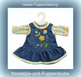 Heless Puppenkleidung fr 35 cm bis 45 cm Puppen Jeans Trgerkleid mit T-Shirt, Nr. 510 - Bild vergrern 