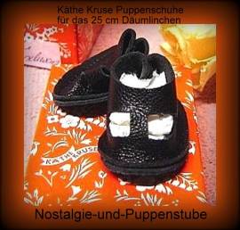 K�the Kruse Puppenschuhe Lederschuhe schwarz f�r D�umlinchen und Herzelieb - Bild vergr��ern 
