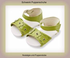 Schwenk Puppenschuhe, Sandalen gr�n, f�r 36 - 40 cm Puppen - Bild vergr��ern 