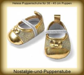 Puppen Schuhe Puppen Glitzer Ballerinas Goldschuhe Heless fr 38 bis 45 cm Puppen 742  - Bild vergrern 