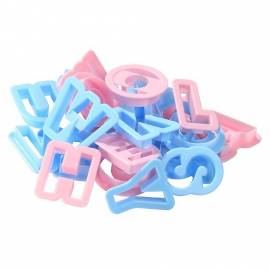 Ausstechformen ABC Buchstaben Keksausstecher 26 Stck rosa und hellblau, Nr. 9218 - Bild vergrern 