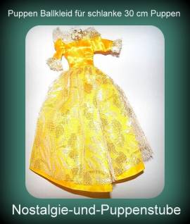 Modepuppen Kleidung, Prinzessinnen Kleid, Ball Kleid, in zitronengelb fr 30 cm Puppen - Bild vergrern 