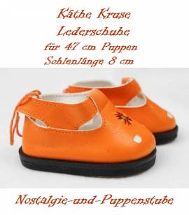 Puppen Kleidung Puppenschuhe Lederschuhe orange 47 cm Puppen Kthe Kruse 16275 - Bild vergrern 