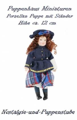 Puppenhaus Miniaturen Puppen Porzellan Puppe mit St�nder ca. 12 cm 1176 - Bild vergr��ern 