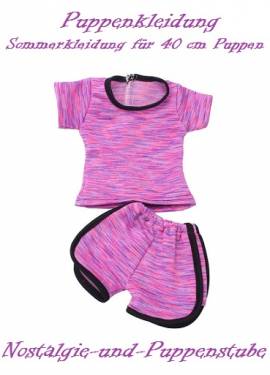 Puppen Kleidung Sommer Hose Shirt Set Bekleidung f�r 40 cm Puppen, Nr.1201 - Bild vergr��ern 