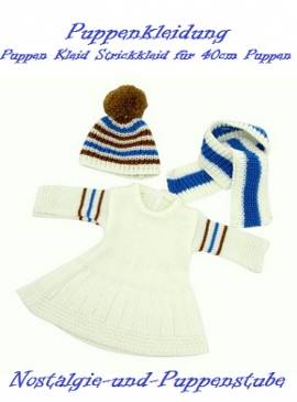 Puppen Kleidung Kleid Strickkleid Winterkleid Mtze Schal fr 40 cm Puppen 20633 - Bild vergrern 