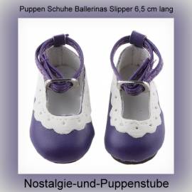 Puppen Schuhe Slipper Ballerinas 6,5 cm lang 2257 - Bild vergrern 