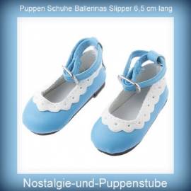Puppen Schuhe Slipper Ballerinas 6,5 cm lang 2259 - Bild vergr��ern 