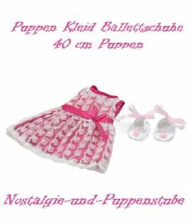Puppen Kleidung Kleid Schuhe Ballettschuhe Ballerinas Set f�r 40 cm Puppen 5881 - Bild vergr��ern 