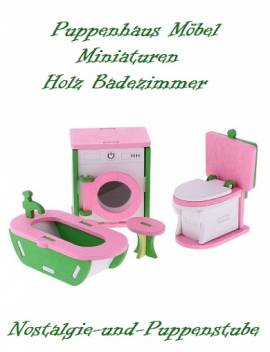 Puppenhaus Zubeh�r M�bel Miniaturen Holz Badezimmer 4-tlg. 5994 - Bild vergr��ern 