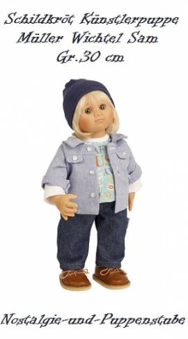 Schildkr�t K�nstlerpuppen M�ller Wichtel Sam blondes Haar 30 cm gro� 42430751 - Bild vergr��ern 