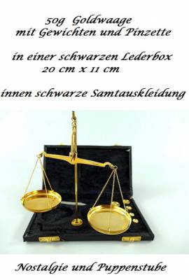 Nostalgie Antik Deko 50 g Goldwaage Apothekerwaage mit Zubeh�r, Nr. 825 - Bild vergr��ern 
