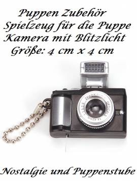 Spielzeug fr Puppen Miniatur Fotoapparat Kamera mit Blitzlicht, Nr. 115 - Bild vergrern 