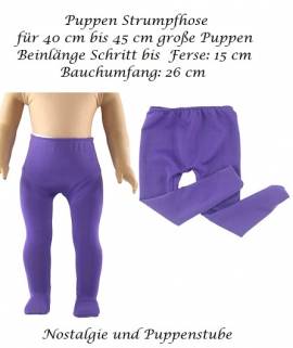 Puppen Strumpfhose Hose Farbe purple lila f�r 35 - 40 cm Puppen, Nr. 163 - Bild vergr��ern 