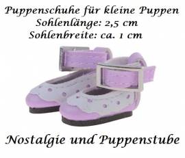 Puppen Schuhe Slipper Ballerinas lila 2,5 cm lang, Nr. 257c  - Bild vergr��ern 
