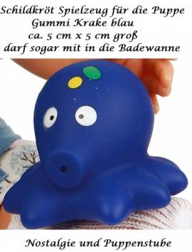 Schildkrt Spielzeug fr Puppen 5 x 5 cm groer Gummi Krake - Bild vergrern 