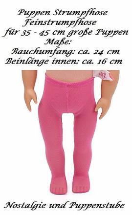 Puppen Kleidung Feinstrumpfhose Strumpf Hose Farbe pink f�r 35 - 40 cm Puppen, Nr. 116 - Bild vergr��ern 