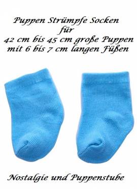 Puppen Kleidung Strmpfe Socken Sckchen blau fr 42 bis 46 cm Puppen, Nr. 77 - Bild vergrern 