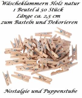 1 Beutel naturfarbene Miniatur Wscheklammern Holz 50 Stck 2,5 cm, Nr. 98 - Bild vergrern 