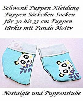 Schwenk Puppen Kleidung Puppen S�ckchen t�rkis f�r Pupppen von 30 - 33 cm, Nr. 2832 t�r - Bild vergr��ern 