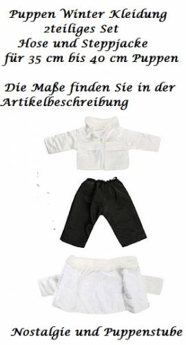 Puppen Winter Kleidung 2-teilig Hose und Steppjacke fr 35 bis 40 cm Puppen, Nr. 498 - Bild vergrern 
