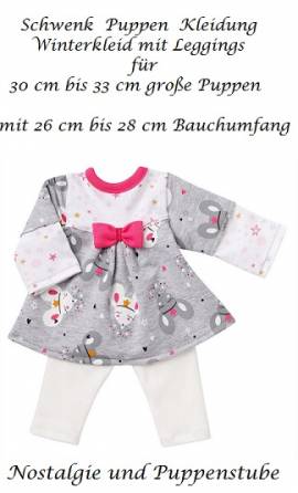 Puppen Kleidung Schwenk Winterkleid mit Leggings f�r 30 - 33 cm Puppen, Nr. 81532 - Bild vergr��ern 