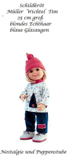 Schildkr�t K�nstlerpuppen M�ller Wichtel Timi blond 25 cm gross, Nr. 43025119 - Bild vergr��ern 