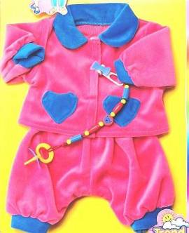 Heless Puppenkleidung, Nicki Anzug mit Schnullerkette fr Puppen von 35 bis 45 cm - Bild vergrern 