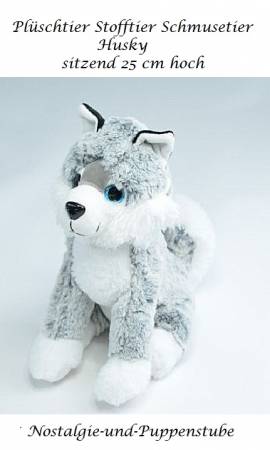 Pl�schtiere Kuscheltiere Stofftiere Husky sitzend 25 cm hoch, 90147 - Bild vergr��ern 