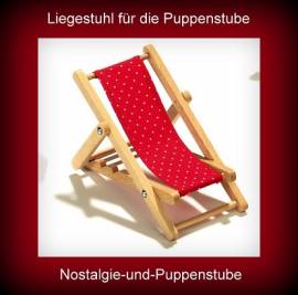 Schwenk Puppenzubeh�r Liegestuhl aus Holz f�rs Puppenhaus, 23104 - Bild vergr��ern 