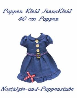 Puppen Kleidung Kleid Jeanskleid  fr 40 cm Puppen, Nr. 1007 - Bild vergrern 