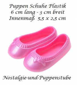 Puppen Schuhe Steckschuhe Plastikschuhe 6 cm lang f�r Puppen von 42 - 45 cm, Nr. 1353 - Bild vergr��ern 
