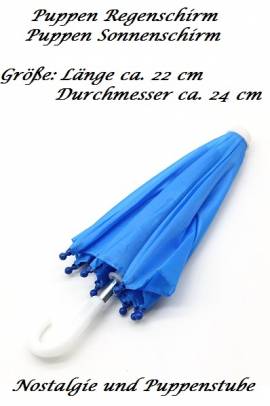 Puppen Regenschirm Sonnenschirm Stockschirm Schirm blau, Nr. 135 - Bild vergr��ern 