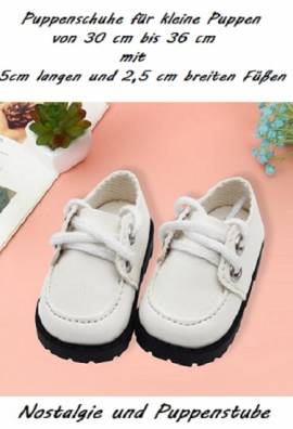 Puppen Schuhe Schnrschuhe wei 5,5 cm lang fr kleine Puppen , Nr. 2236 - Bild vergrern 