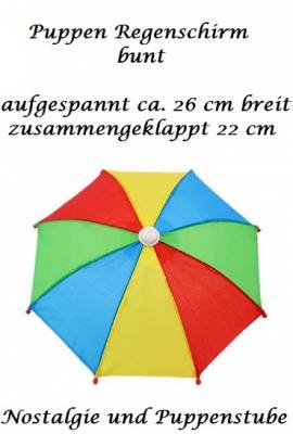 Puppen Regenschirm Sonnenschirm Stockschirm Schirm bunt, Nr. 243 - Bild vergrern 