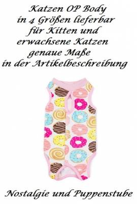 Wundschutz Body rosa fr Katzen bei Verletzung oder OP 31 cm Rckenlnge L, Nr. 319   - Bild vergrern 