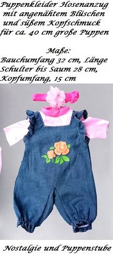 Puppen Kleidung Jeanshose mit rosa Bluse fr 41 bis 45 cm Puppen, Nr. 382 - Produktbild 