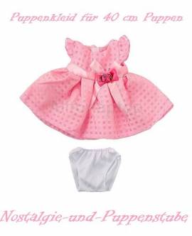 Puppen Kleid mit Unterh�schen Sommerkleid rosa f�r 40 cm Puppen, Nr. 5962 - Bild vergr��ern 