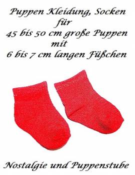 Puppen Kleidung Str�mpfe Socken S�ckchen rot f�r 42 bis 46 cm Puppen, Nr. 86 - Bild vergr��ern 
