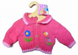 Heless Puppen Strick Jacke mit Blumenapplikation fr 35 bis 45 cm Puppen, Nr. 73 - Bild vergrern 