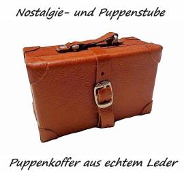 Puppen Zubeh�r Puppen Koffer echtes Leder braun 10 x 5,5 cm, Nr. 111 - Bild vergr��ern 