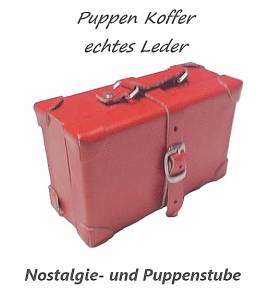 Puppen Zubeh�r Puppen Koffer echtes Leder rot 10 x 5,5 cm, Nr. 115 - Bild vergr��ern 