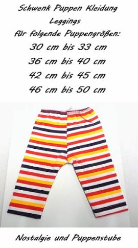 Schwenk Puppen Kleidung Leggings Gymnastik Hose fr 36 bis 40 cm Puppen, Nr. 25a - Bild vergrern 