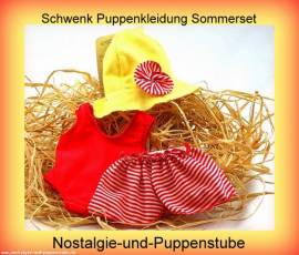 Schwenk Puppenkleidung Puppen Badeset Puppen Badeanzug Rock und Hut f�r 42 - 45 cm Puppen, 27743 - Bild vergr��ern 