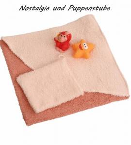 Schildkrt Puppenzubehr Badeset 4tlg Badetuch Waschhandschuh und 2 Spieltiere, Nr 1259 - Bild vergrern 