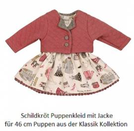 Puppen Kleid mit brombeerfarbener Jacke fr 46 cm Puppen Schildkrt Klassikpuppen, Nr. 46278 - Bild vergrern 