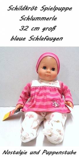 Schildkr�t Spielpuppe Babypuppe Schlummerle 32 cm  blaue Schlafaugen, Nr. 2432 - Bild vergr��ern 