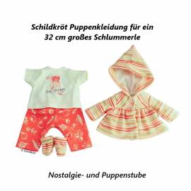 Schildkr�t Puppen Kleidung 4teilig f�r ein 32 cm gro�es Schlummerle, Nr. 32922 - Bild vergr��ern 